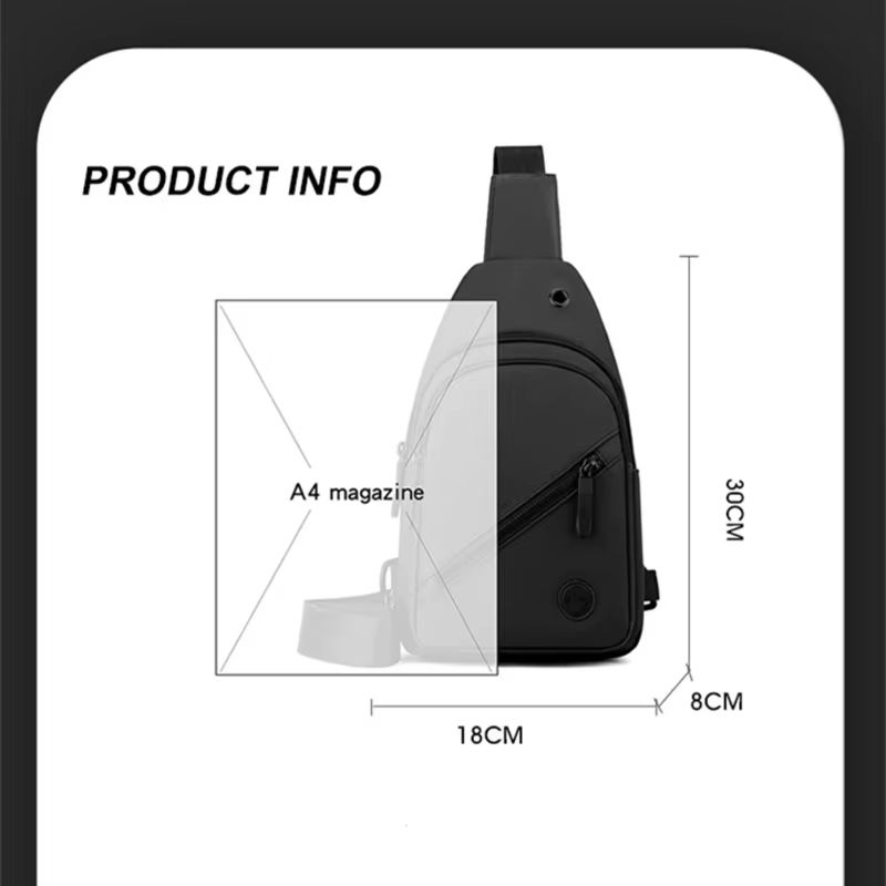 Lightweight Mens Crossbody Chest Bag  Casual Nylon Sling Bag For Hiking And Daily Commute 2