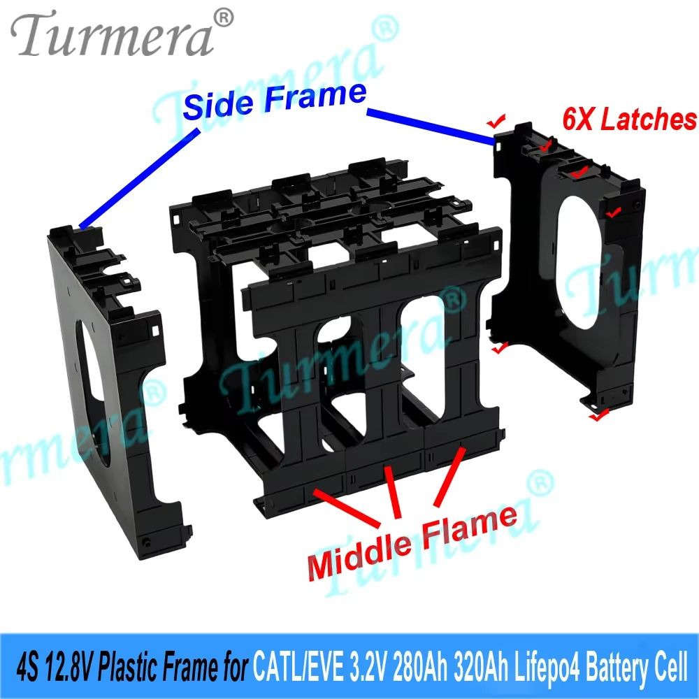 12V Battery Frame Holder  FlameRetardant ABS PC Plastic Case With Latches For Lifepo4 Cells 3