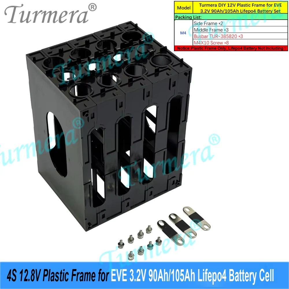 12V Battery Frame Holder  FlameRetardant ABS PC Plastic Case With Latches For Lifepo4 Cells 9
