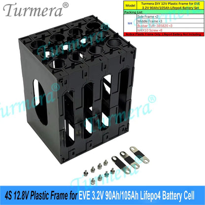12V Battery Frame Holder  FlameRetardant ABS PC Plastic Case With Latches For Lifepo4 Cells 9