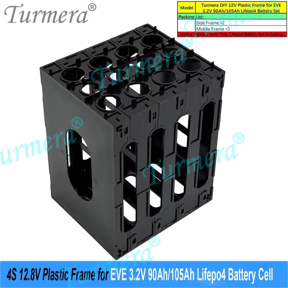 12V Battery Frame Holder  FlameRetardant ABS PC Plastic Case With Latches For Lifepo4 Cells 6