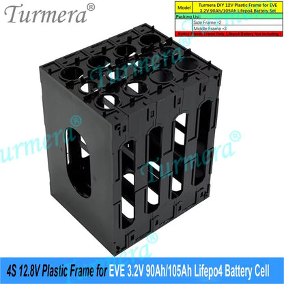 12V Battery Frame Holder  FlameRetardant ABS PC Plastic Case With Latches For Lifepo4 Cells 6