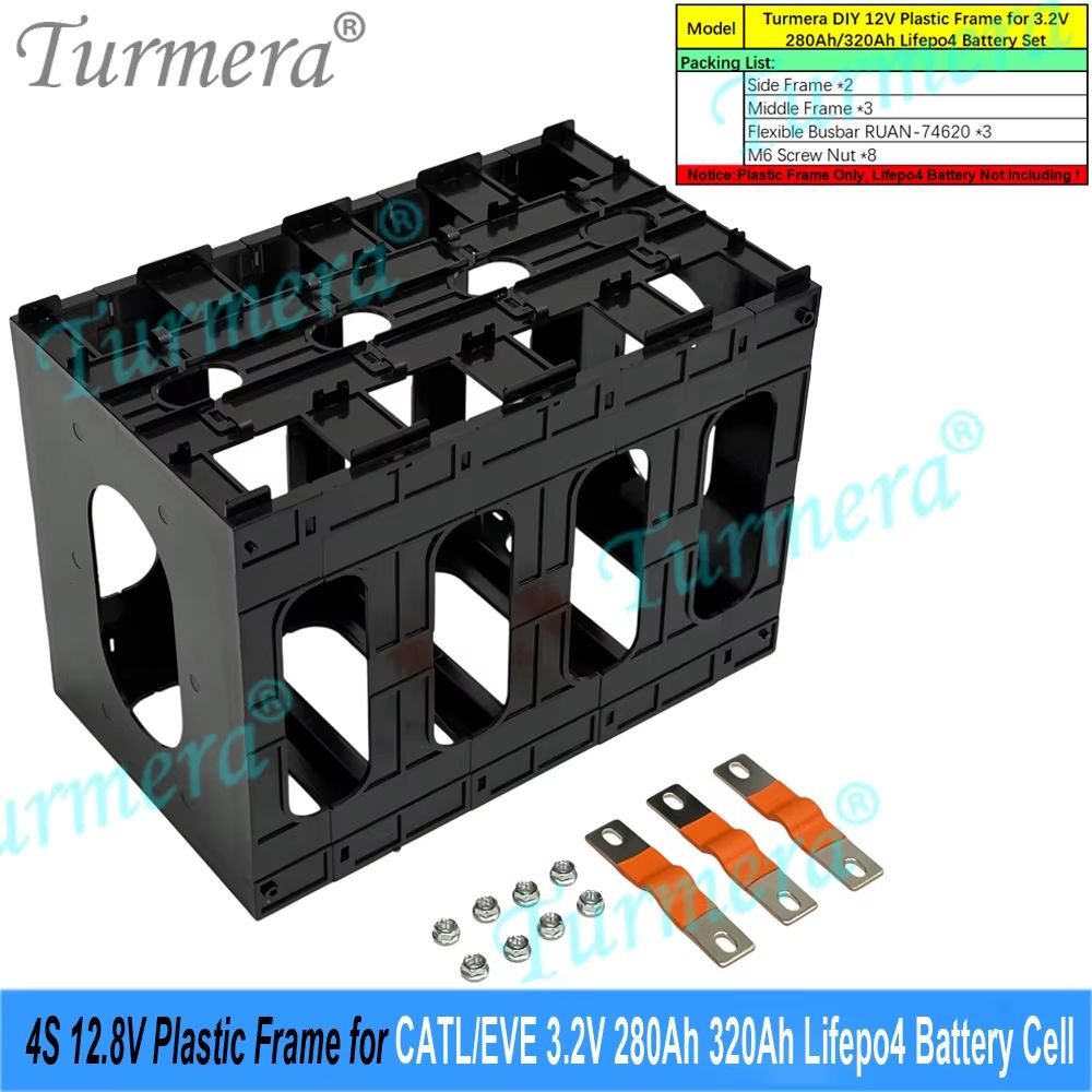 12V Battery Frame Holder  FlameRetardant ABS PC Plastic Case With Latches For Lifepo4 Cells 8