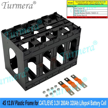 12V Battery Frame Holder  FlameRetardant ABS PC Plastic Case With Latches For Lifepo4 Cells 8