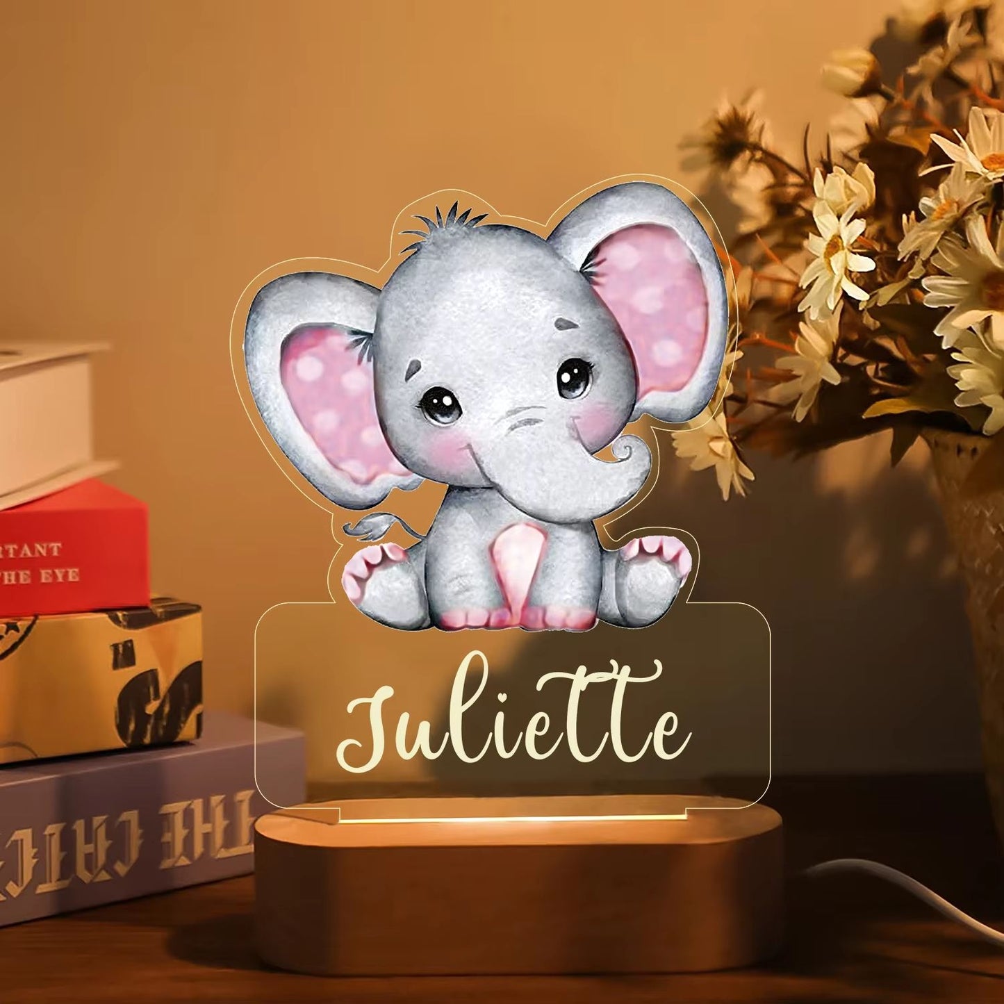 Personalized Childrens Night Light  Custom Name Acrylic Animal Lamp For Baby  Kids Bedroom Decorati 1