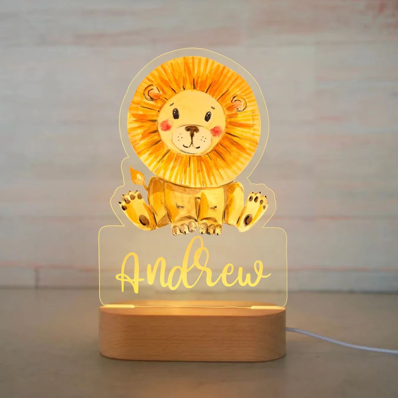 Personalized Childrens Night Light  Custom Name Acrylic Animal Lamp For Baby  Kids Bedroom Decorati 11