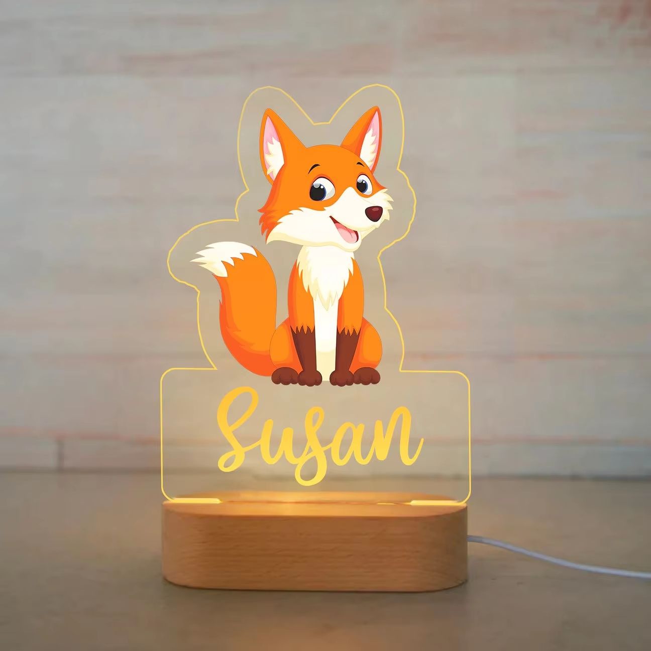 Personalized Childrens Night Light  Custom Name Acrylic Animal Lamp For Baby  Kids Bedroom Decorati 14