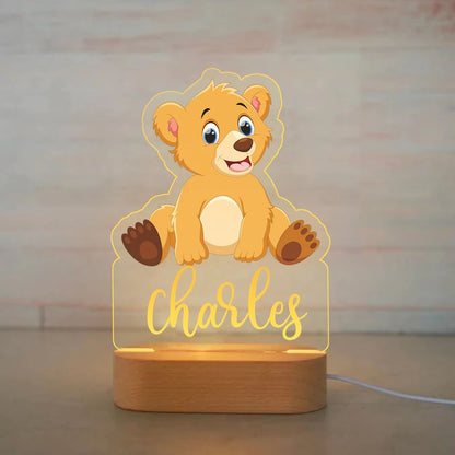 Personalized Childrens Night Light  Custom Name Acrylic Animal Lamp For Baby  Kids Bedroom Decorati 17
