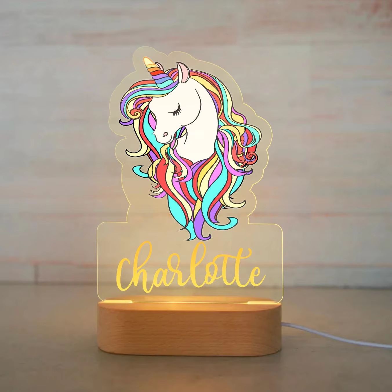 Personalized Childrens Night Light  Custom Name Acrylic Animal Lamp For Baby  Kids Bedroom Decorati 19