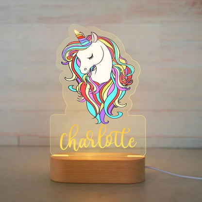 Personalized Childrens Night Light  Custom Name Acrylic Animal Lamp For Baby  Kids Bedroom Decorati 19