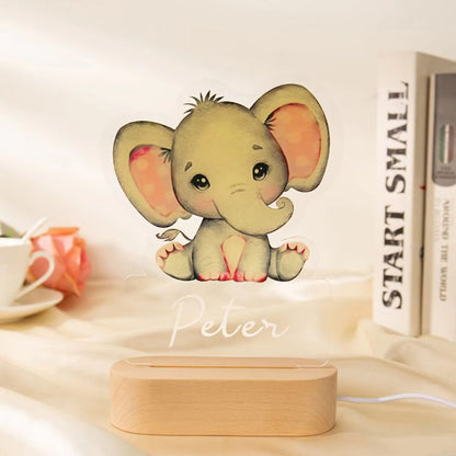 Personalized Childrens Night Light  Custom Name Acrylic Animal Lamp For Baby  Kids Bedroom Decorati 3