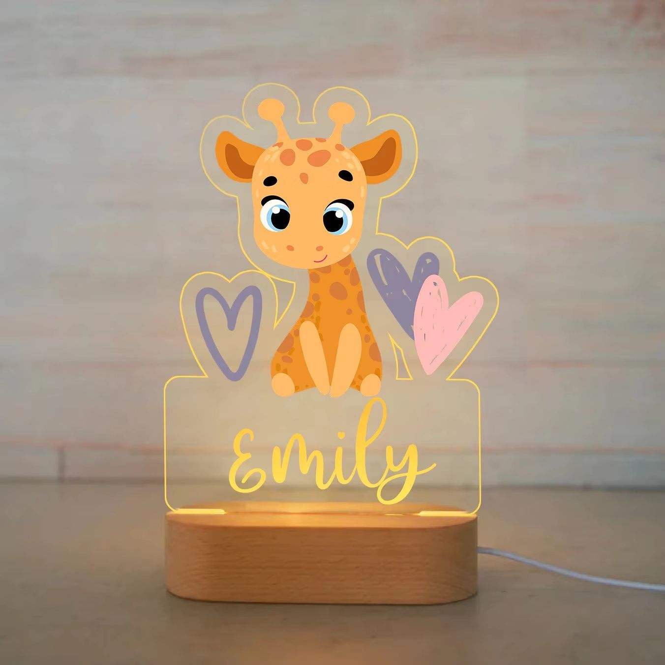 Personalized Childrens Night Light  Custom Name Acrylic Animal Lamp For Baby  Kids Bedroom Decorati 4