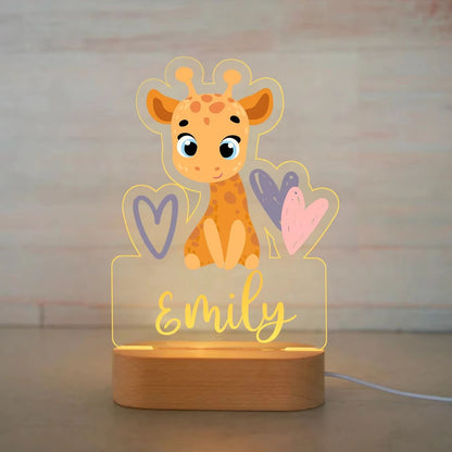 Personalized Childrens Night Light  Custom Name Acrylic Animal Lamp For Baby  Kids Bedroom Decorati 4