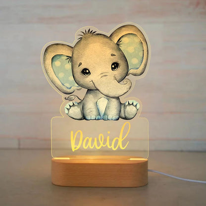 Personalized Childrens Night Light  Custom Name Acrylic Animal Lamp For Baby  Kids Bedroom Decorati 7