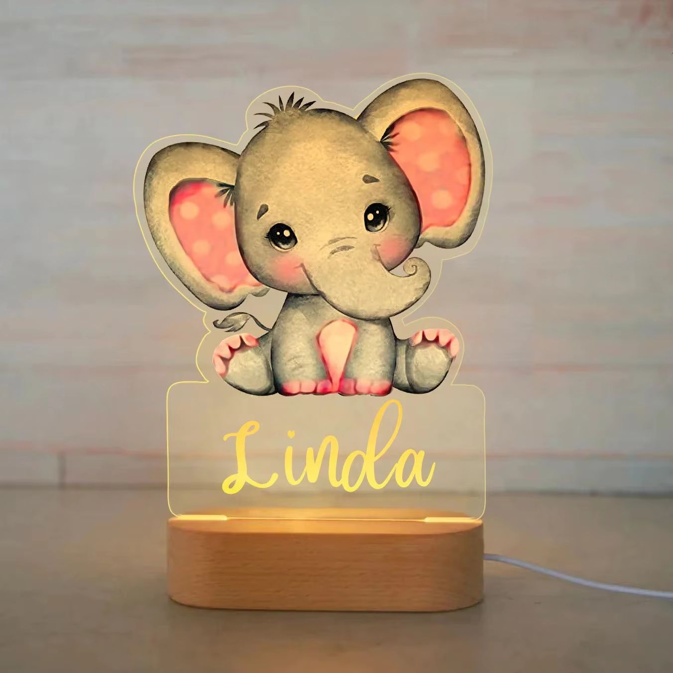 Personalized Childrens Night Light  Custom Name Acrylic Animal Lamp For Baby  Kids Bedroom Decorati 8