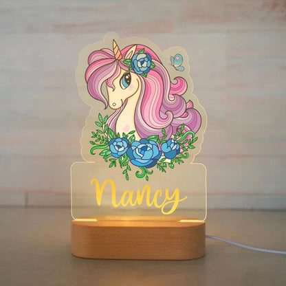 Personalized Childrens Night Light  Custom Name Acrylic Animal Lamp For Baby  Kids Bedroom Decorati 20