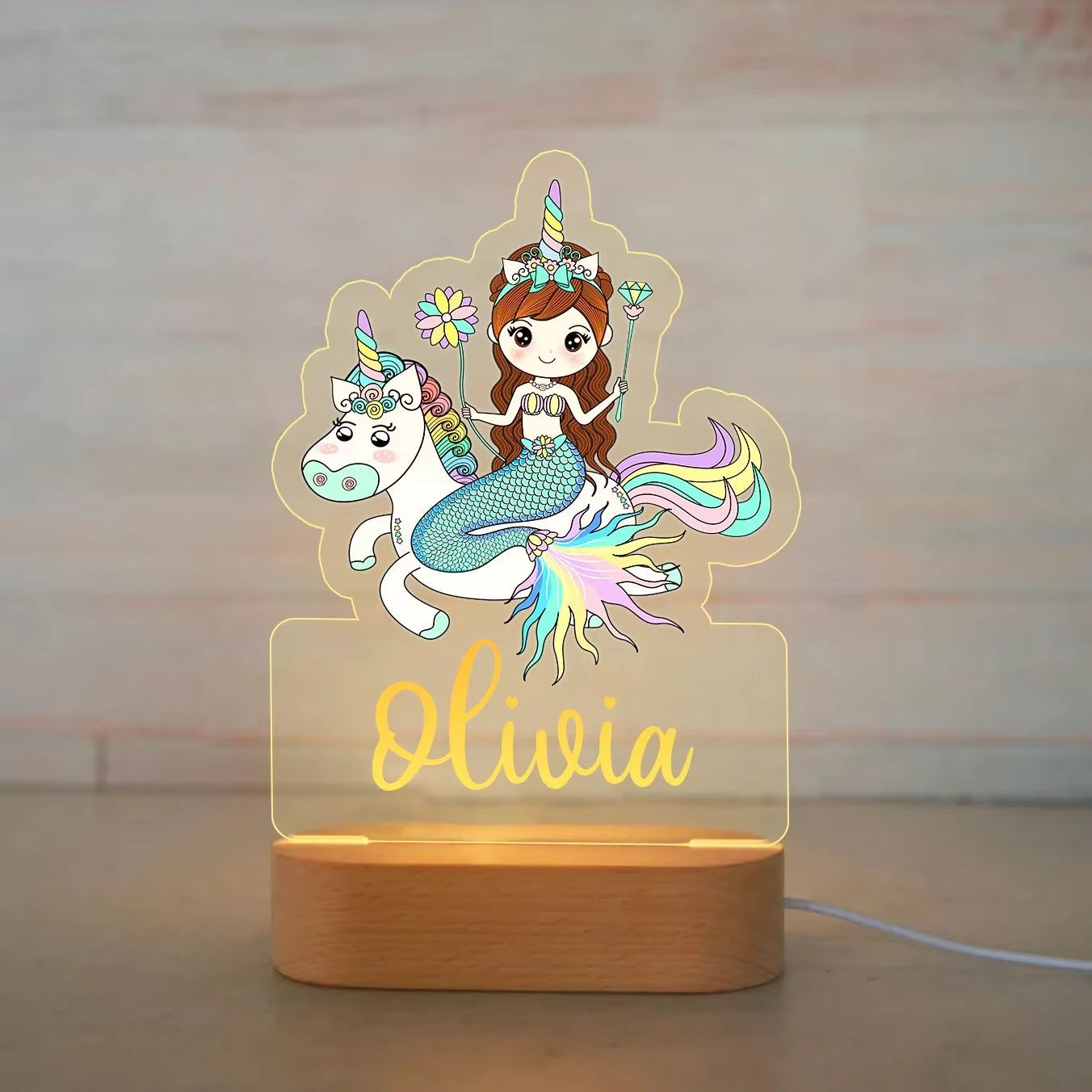 Personalized Childrens Night Light  Custom Name Acrylic Animal Lamp For Baby  Kids Bedroom Decorati 21