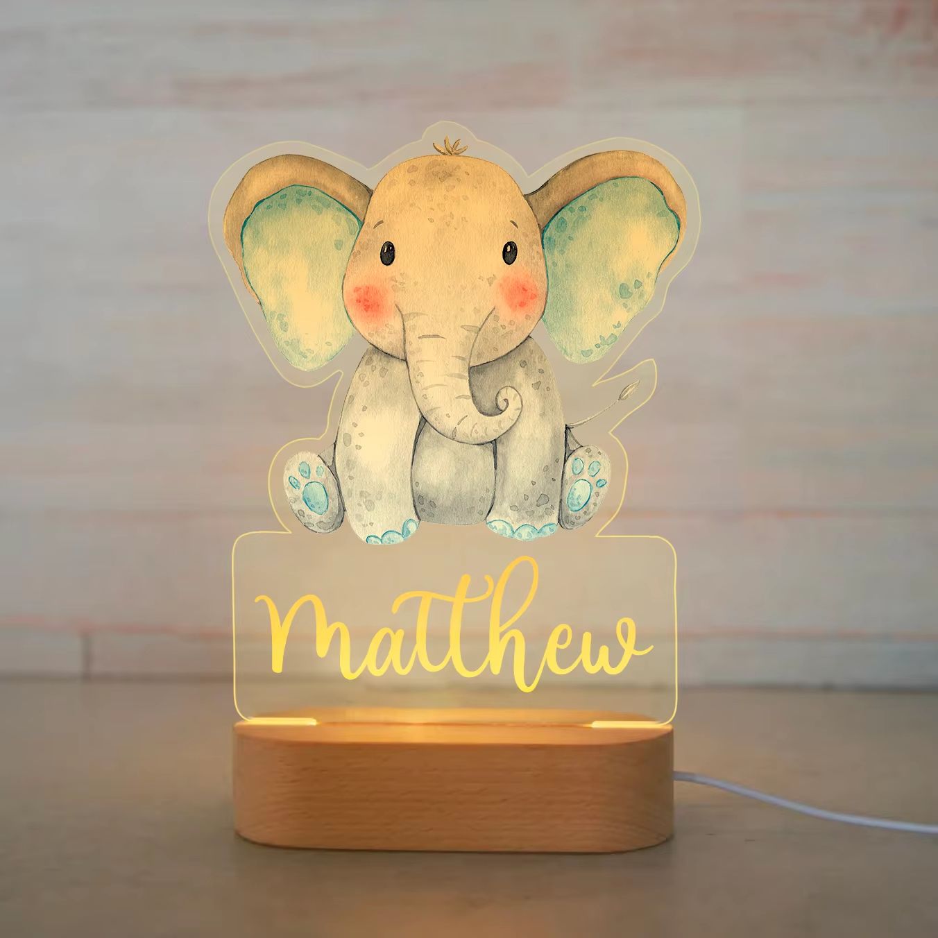 Personalized Childrens Night Light  Custom Name Acrylic Animal Lamp For Baby  Kids Bedroom Decorati 22