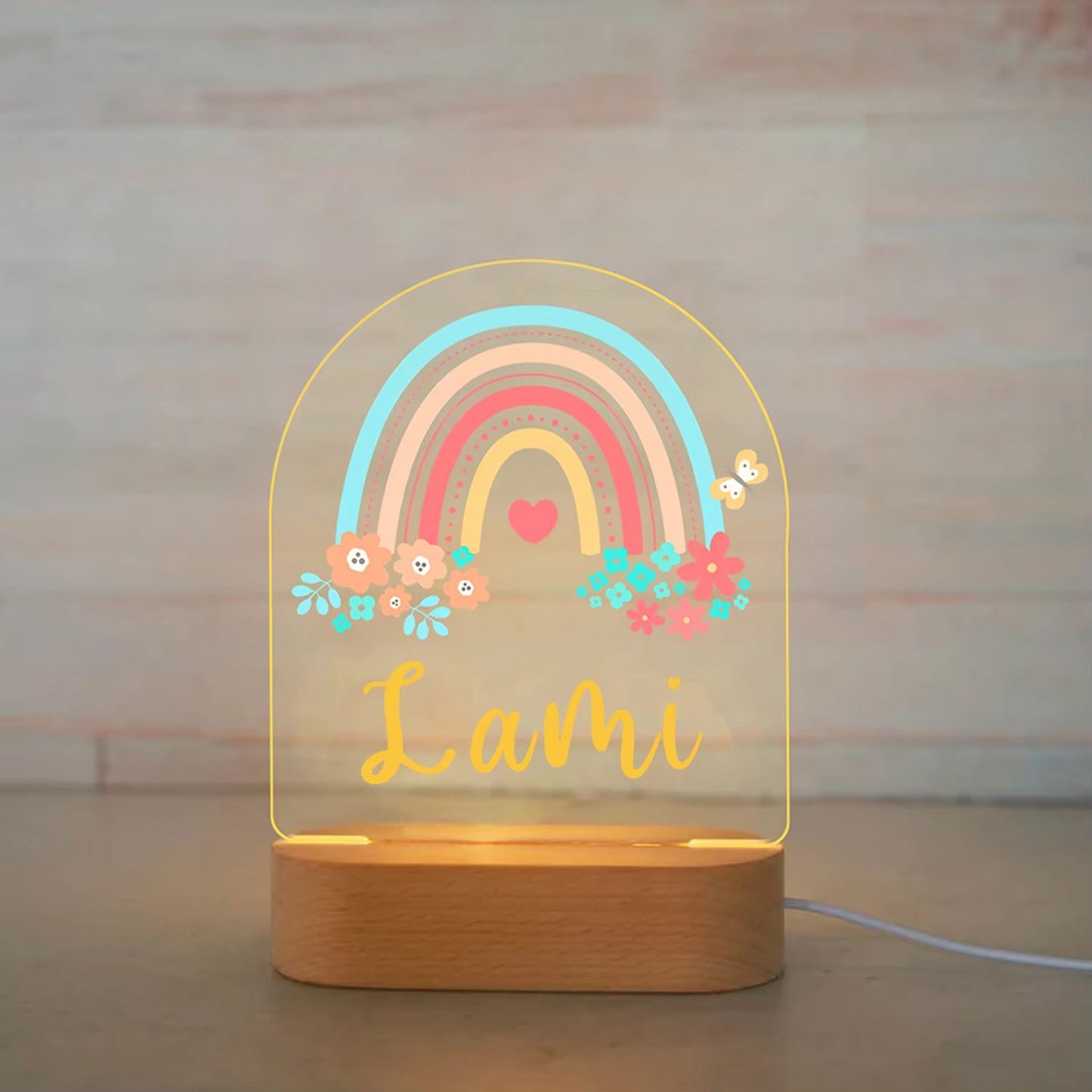 Personalized Childrens Night Light  Custom Name Acrylic Animal Lamp For Baby  Kids Bedroom Decorati 24