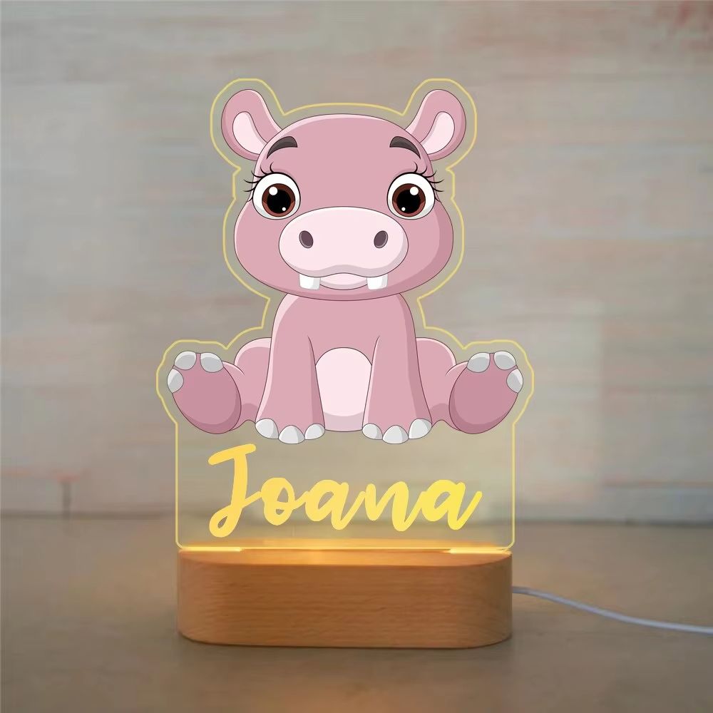 Personalized Childrens Night Light  Custom Name Acrylic Animal Lamp For Baby  Kids Bedroom Decorati 26