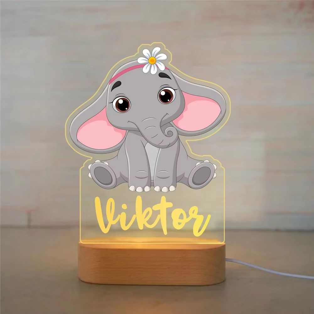 Personalized Childrens Night Light  Custom Name Acrylic Animal Lamp For Baby  Kids Bedroom Decorati 27
