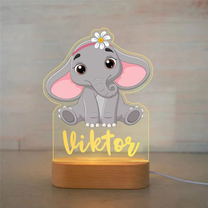 Personalized Childrens Night Light  Custom Name Acrylic Animal Lamp For Baby  Kids Bedroom Decorati 27