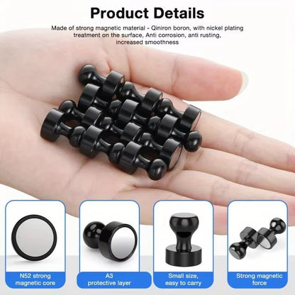 Black Neodymium Magnetic Push Pins  Extra Strong Refrigerator  Whiteboard Magnets For Office Kitche 3