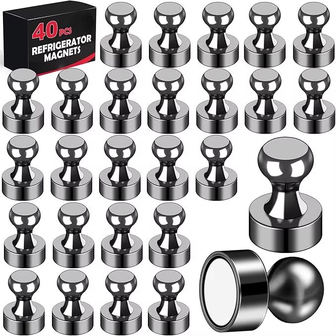 Black Neodymium Magnetic Push Pins  Extra Strong Refrigerator  Whiteboard Magnets For Office Kitche 10