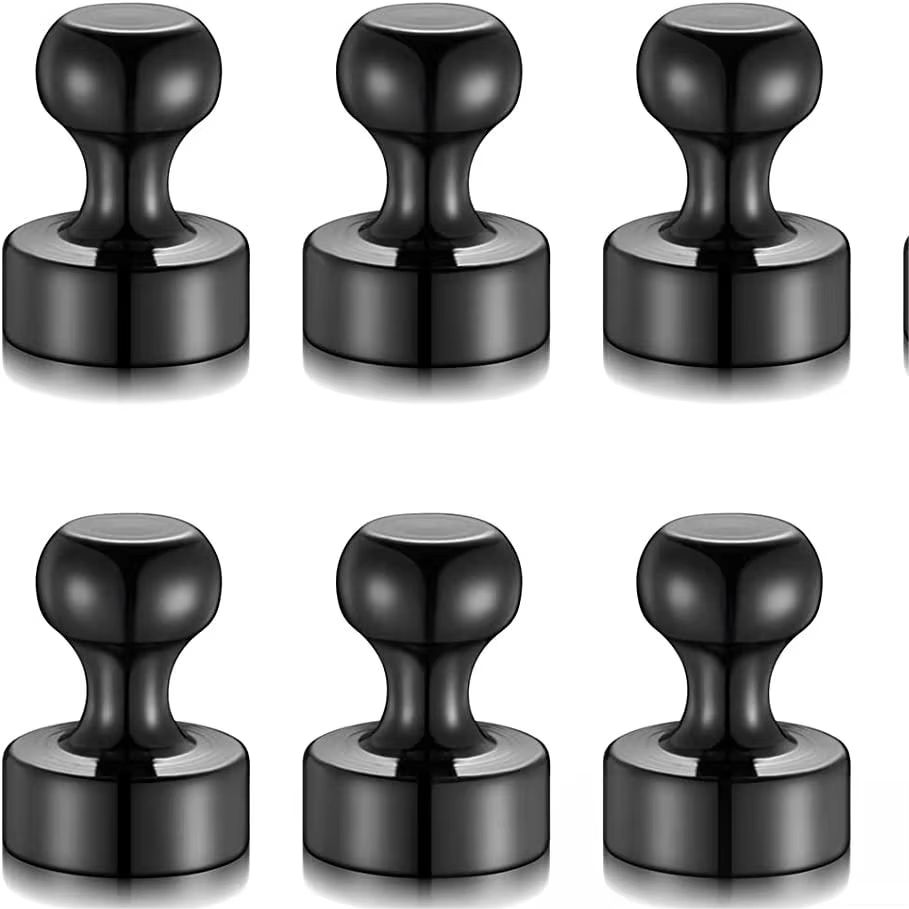 Black Neodymium Magnetic Push Pins  Extra Strong Refrigerator  Whiteboard Magnets For Office Kitche 6