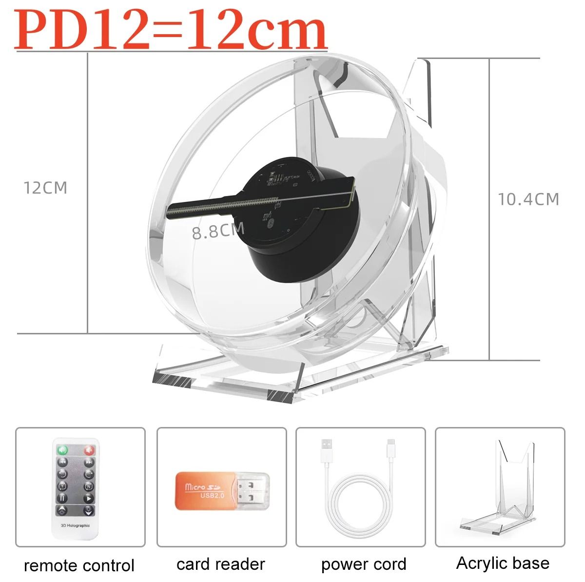 12CM Mini 3D Hologram Fan Projector 5