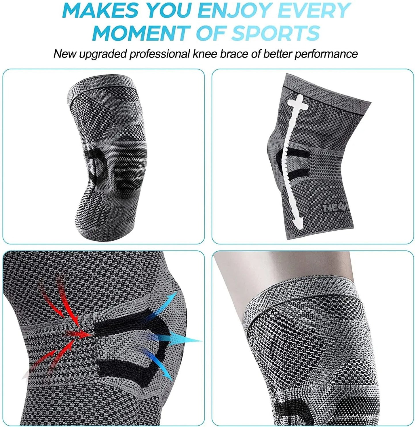 Knee Brace Compression Sleeve For Sports And Joint Support 3