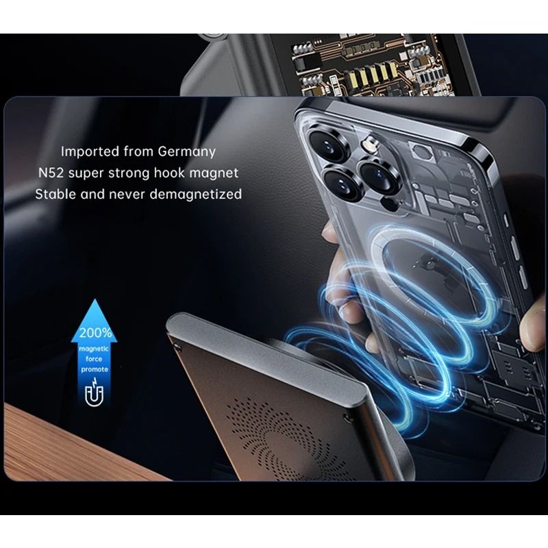 Magnetic Wireless Car Phone Holder With Fast Charging For Tesla 2