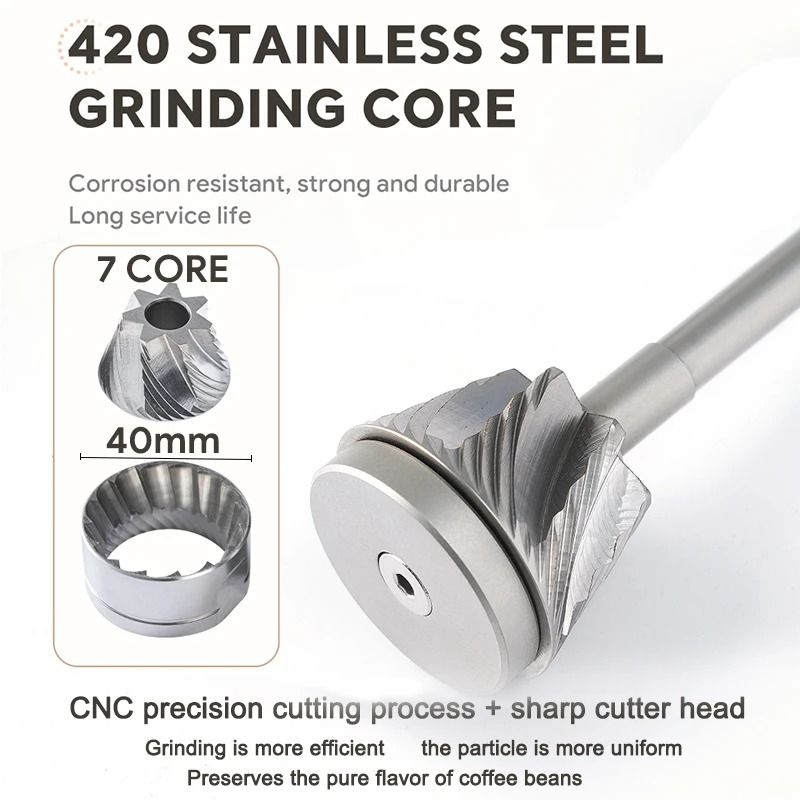 Portable Manual Coffee Grinder With Adjustable Stainless Steel Blades 2