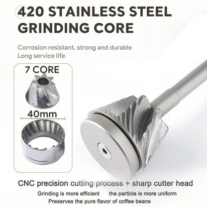 Portable Manual Coffee Grinder With Adjustable Stainless Steel Blades 2