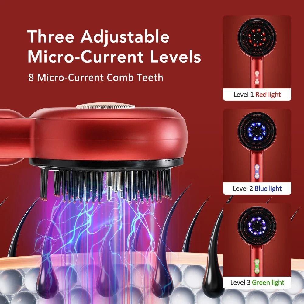Electric Red Light Massage Comb With Microcurrent Therapy For Hair And Scalp Care 2