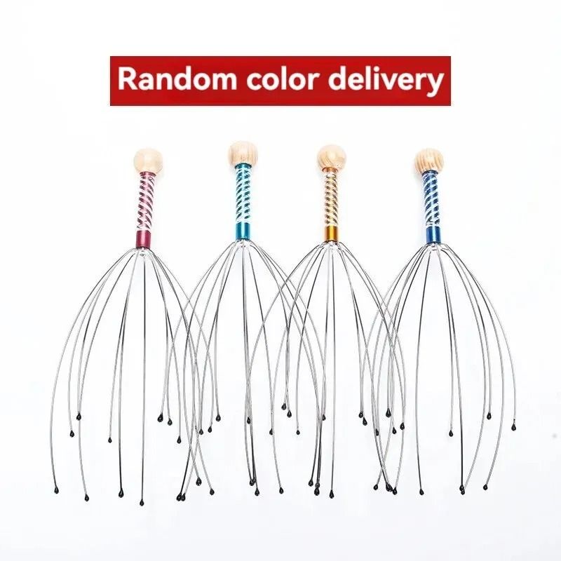 Octopus Head Massager Stainless Steel Engraved Relaxer For Scalp 4