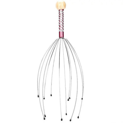 Octopus Head Massager Stainless Steel Engraved Relaxer For Scalp 5