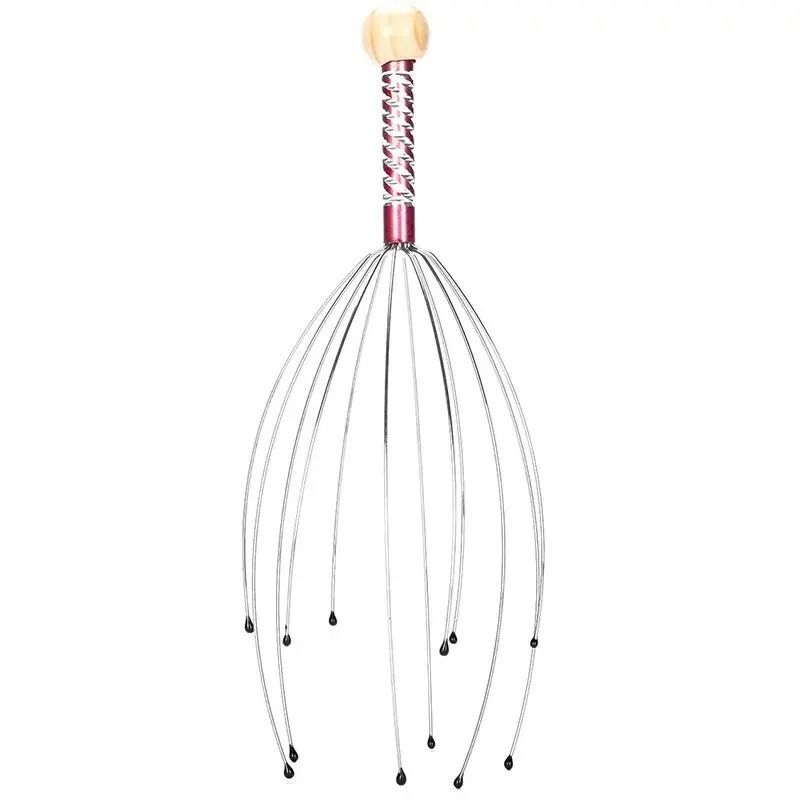 Octopus Head Massager Stainless Steel Engraved Relaxer For Scalp 6