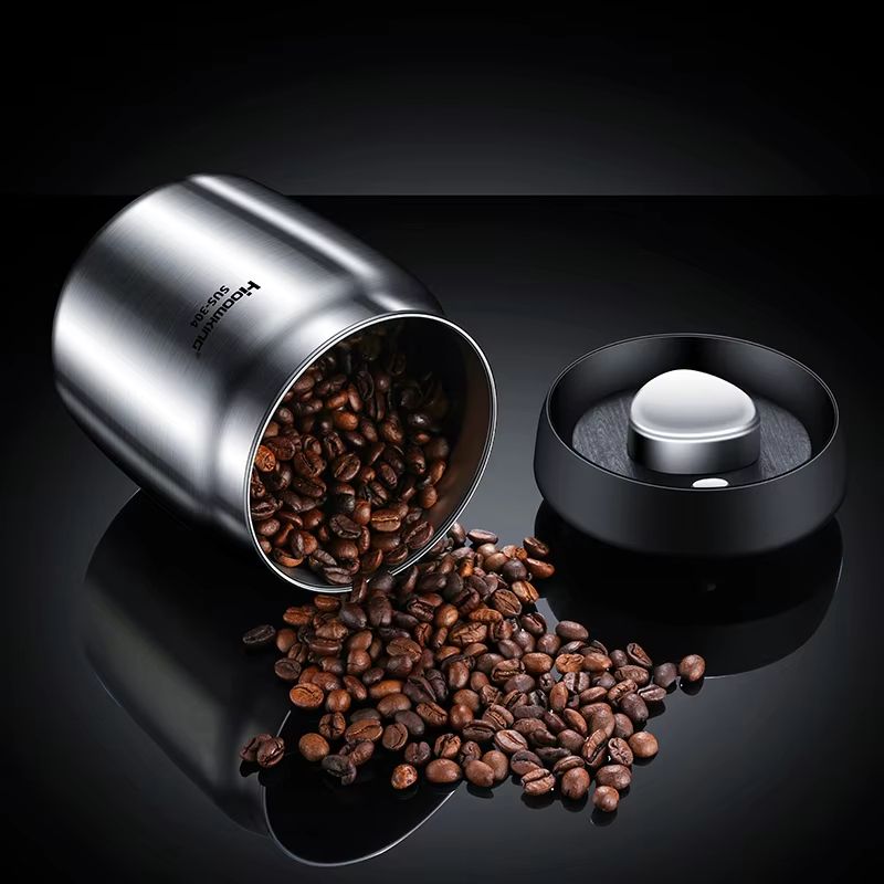 AeroSeal Stainless Steel Coffee Bean Canister  Vacuum Sealed Food Storage Jar 2