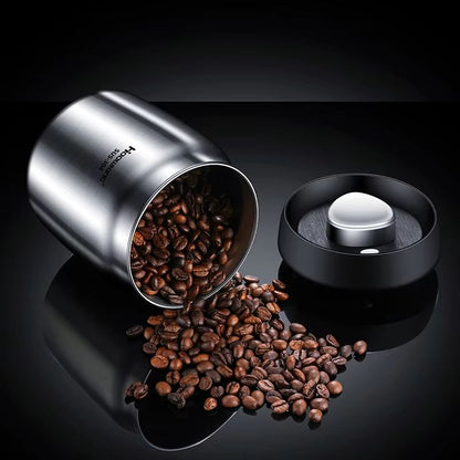 AeroSeal Stainless Steel Coffee Bean Canister  Vacuum Sealed Food Storage Jar 2