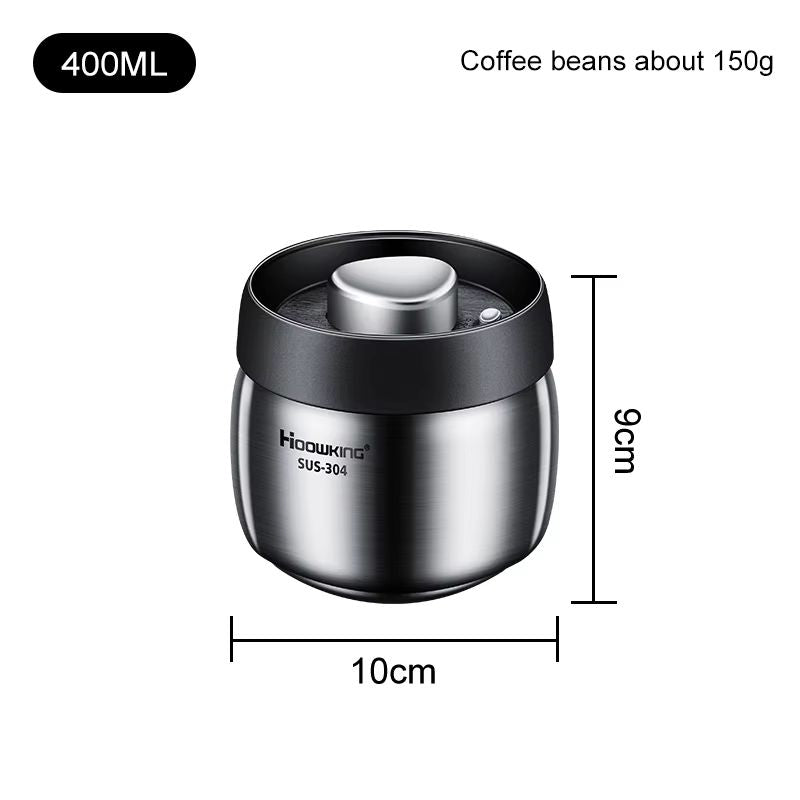 AeroSeal Stainless Steel Coffee Bean Canister  Vacuum Sealed Food Storage Jar 6