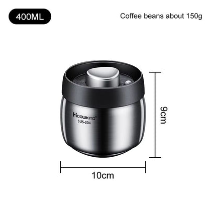 AeroSeal Stainless Steel Coffee Bean Canister  Vacuum Sealed Food Storage Jar 6
