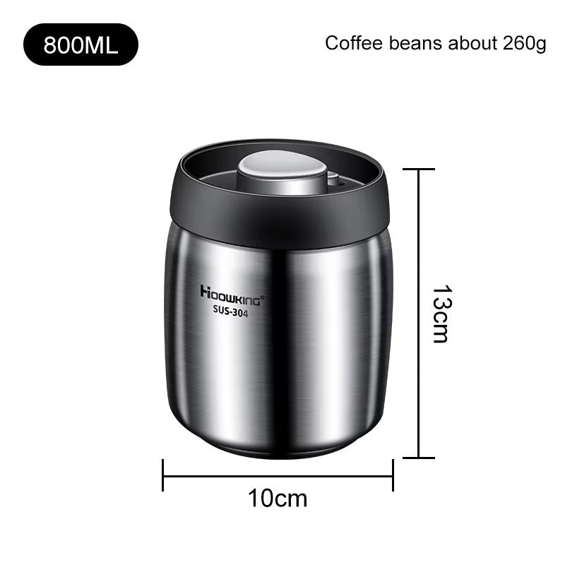 AeroSeal Stainless Steel Coffee Bean Canister  Vacuum Sealed Food Storage Jar 7