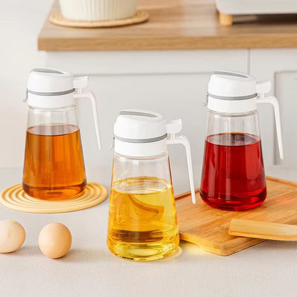 PurePour Glass Olive Oil Dispenser Bottle  Auto Flip Leakproof Kitchen Container 5