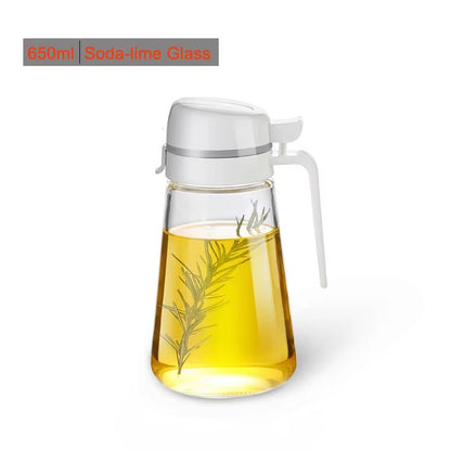 PurePour Glass Olive Oil Dispenser Bottle  Auto Flip Leakproof Kitchen Container 7