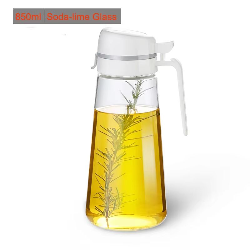 PurePour Glass Olive Oil Dispenser Bottle  Auto Flip Leakproof Kitchen Container 8