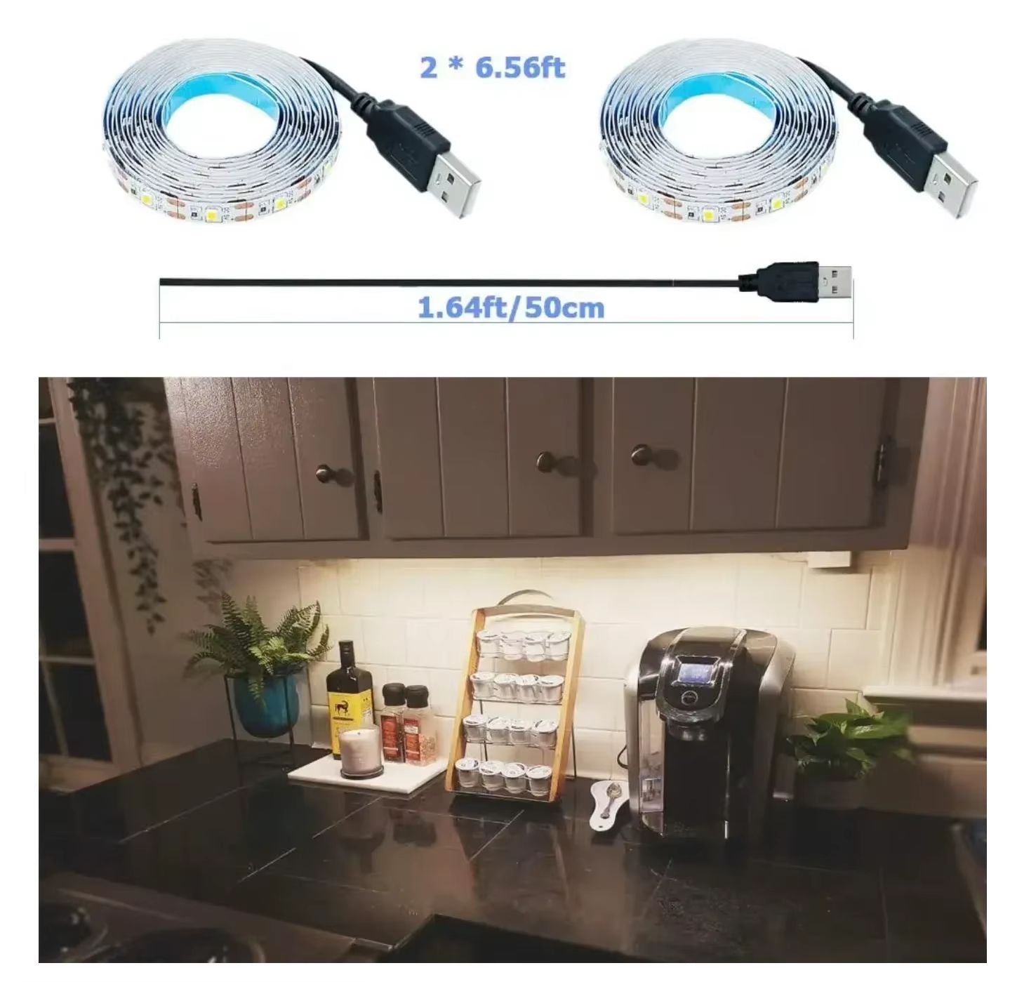 GlowFlex USB LED Strip Lights  2835 White And Warm White Lighting Tape For Home And TV Backlight 4