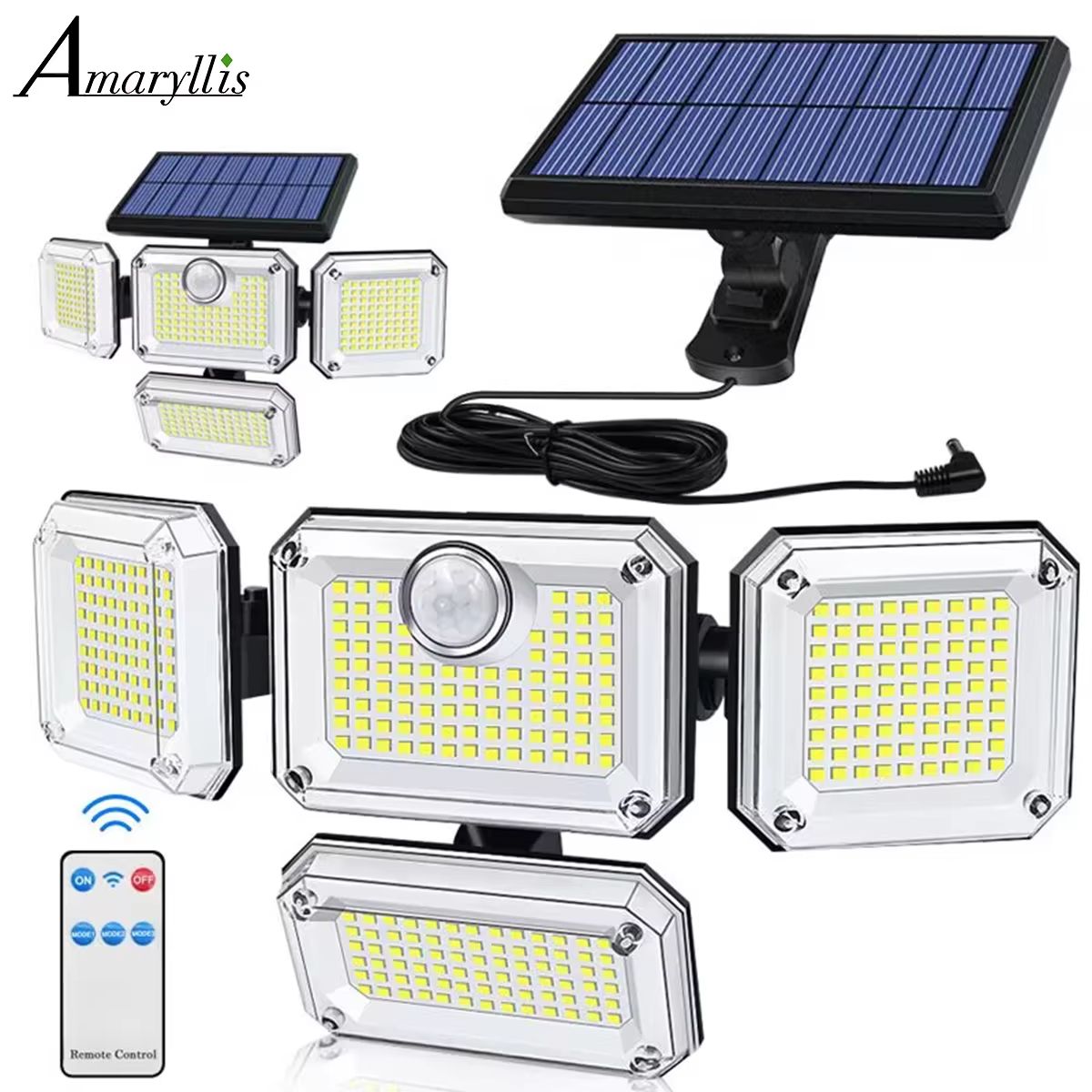 SunBright 20W Solar Garden Light – Waterproof Outdoor LED Lamp with Adjustable Head and 3 Modes