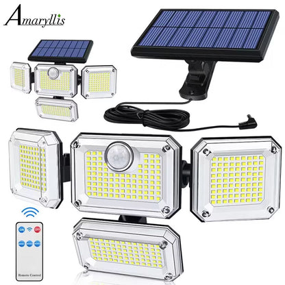 SunBright 20W Solar Garden Light – Waterproof Outdoor LED Lamp with Adjustable Head and 3 Modes