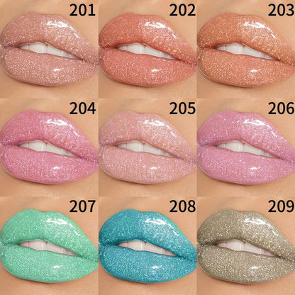 LustreGlow Diamond Shimmer Lip Gloss  Moisturizing Glitter Liquid Lipstick In 9 Colors 2